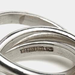 Pre Owned Tiffany & Co. Trio Band Sterling Silver Ring Size 49