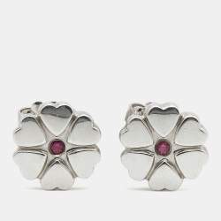 Tiffany & Co. Paloma Picasso Pink Sapphire Sterling Silver Earrings