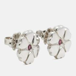 Tiffany & Co. Paloma Picasso Pink Sapphire Sterling Silver Earrings