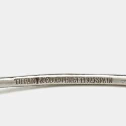 Pre Owned Tiffany & Co. Elsa Peretti Double Open Heart Sterling Silver Bracelet