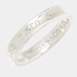 Pre Owned Tiffany & Co. Tiffany 1837 Sterling Silver Band Ring Size 54