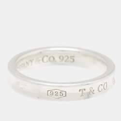 Pre Owned Tiffany & Co. Tiffany 1837 Sterling Silver Band Ring Size 54