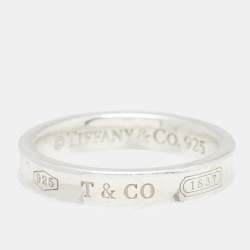 Pre Owned Tiffany & Co. Tiffany 1837 Sterling Silver Band Ring Size 54
