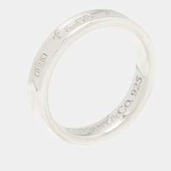 Pre Owned Tiffany & Co. Tiffany 1837 Sterling Silver Band Ring Size 54