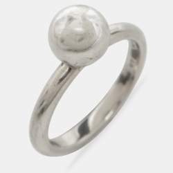 Pre Owned Tiffany & Co. HardWear Ball Sterling Silver Ring Size 51
