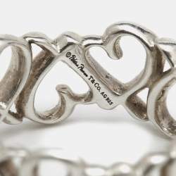 Pre Owned Tiffany & Co. Paloma Picasso Loving Heart Sterling Silver Band Ring