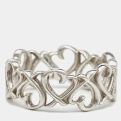 Pre Owned Tiffany & Co. Paloma Picasso Loving Heart Sterling Silver Band Ring