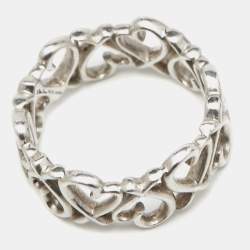 Pre Owned Tiffany & Co. Paloma Picasso Loving Heart Sterling Silver Band Ring