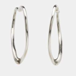 Tiffany & Co. Open Heart Sterling Silver Hoop Earrings