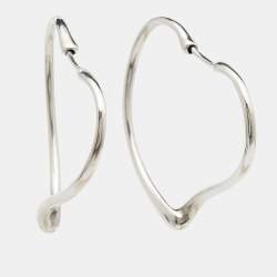 Tiffany & Co. Open Heart Sterling Silver Hoop Earrings