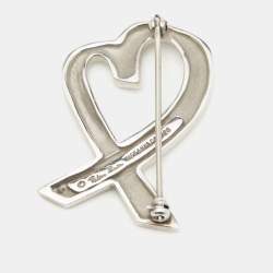 Pre Owned Tiffany & Co. Paloma Picasso Heart Sterling Silver Brooch