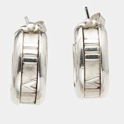Pre Owned Tiffany & Co. Atlas Sterling Silver Hoop Earrings