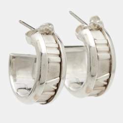 Pre Owned Tiffany & Co. Atlas Sterling Silver Hoop Earrings