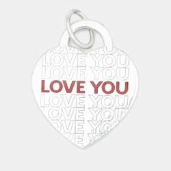 Tiffany & Co. Heart tag “Love You” Enamel Sterling Silver Pendant