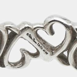 Pre Owned Tiffany & Co. Paloma Picasso Loving Heart Sterling Silver Band Ring Size 52