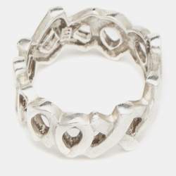 Pre Owned Tiffany & Co. Paloma Picasso® Love and Kisses Sterling Silver Ring Size 51
