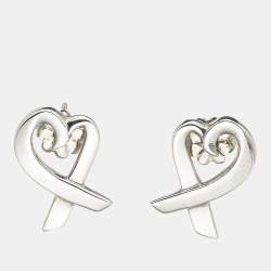 Tiffany & Co. Paloma Picasso  Loving Heart Sterling Silver Earrings