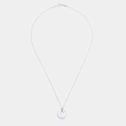 Pre Owned Tiffany & Co. Elsa Peretti Round Disc Sterling Silver Pendant Necklace