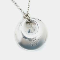 Pre Owned Tiffany & Co. Elsa Peretti Round Disc Sterling Silver Pendant Necklace
