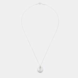 Pre Owned Tiffany & Co. Elsa Peretti Round Disc Sterling Silver Pendant Necklace