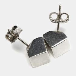 Pre Owned Tiffany & Co. Cube Sterling Silver Stud Earrings