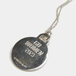 Pre Owned Tiffany & Co.'Go Women 2023' Sterling Silver Pendant Necklace