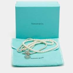 Pre Owned Tiffany & Co. Return to Tiffany & Co. Sterling Silver Pearl Wrap Necklace