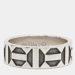 Pre Owned Tiffany & Co. Paloma Picasso Zellige Sterling Silver Band Ring Size 59