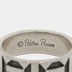 Pre Owned Tiffany & Co. Paloma Picasso Zellige Sterling Silver Band Ring Size 59