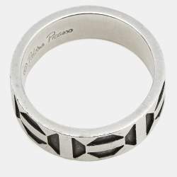Pre Owned Tiffany & Co. Paloma Picasso Zellige Sterling Silver Band Ring Size 59