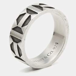 Pre Owned Tiffany & Co. Paloma Picasso Zellige Sterling Silver Band Ring Size 59