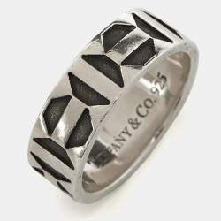 Pre Owned Tiffany & Co. Paloma Picasso Zellige Sterling Silver Band Ring Size 59