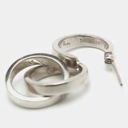 Pre Owned Tiffany & Co. Paloma Picasso Triple Hoop Sterling Silver Earrings
