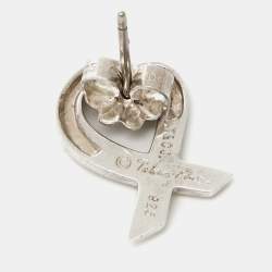 Pre Owned Tiffany & Co. Paloma Picasso Loving Heart Sterling Silver Stud Earring