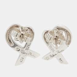 Pre Owned Tiffany & Co. Paloma Picasso Loving Heart Sterling Silver Stud Earring