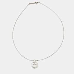 Pre Owned Tiffany & Co. Round Heart Oval Link Sterling Silver Necklace