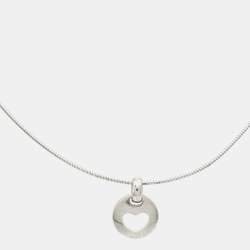 Pre Owned Tiffany & Co. Round Heart Oval Link Sterling Silver Necklace