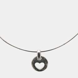 Pre Owned Tiffany & Co. Round Heart Oval Link Sterling Silver Necklace