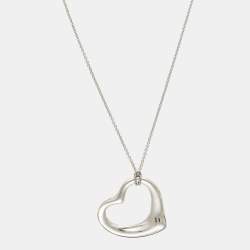 Tiffany & Co. Elsa Peretti Open Heart Sterling Silver Large Model Necklace