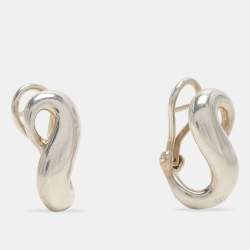 Pre Owned Tiffany & Co. Sterling Silver Infinity Figure 8 Leverback Earrings