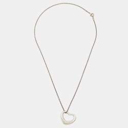 Pre Owned Tiffany & Co. Elsa Peretti Open Heart Sterling Silver Necklace