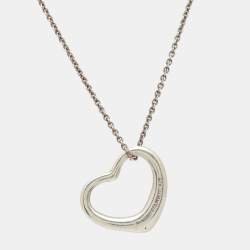 Pre Owned Tiffany & Co. Elsa Peretti Open Heart Sterling Silver Necklace