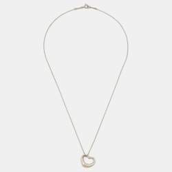 Pre Owned Tiffany & Co. Elsa Peretti Open Heart Sterling Silver Necklace
