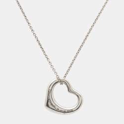 Pre Owned Tiffany & Co. Elsa Peretti Open Heart Sterling Silver Necklace