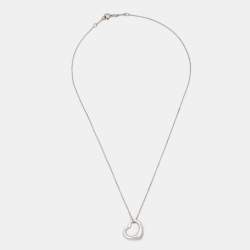 Pre Owned Tiffany & Co. Elsa Peretti Open Heart Sterling Silver Necklace