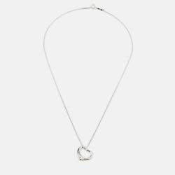 Pre Owned Tiffany & Co. Elsa Peretti Open Heart Sterling Silver Necklace