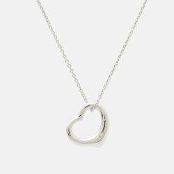 Pre Owned Tiffany & Co. Elsa Peretti Open Heart Sterling Silver Necklace