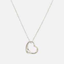 Pre Owned Tiffany & Co. Elsa Peretti Open Heart Sterling Silver Necklace