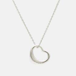 Pre Owned Tiffany & Co. Elsa Peretti Open Heart Sterling Silver Necklace