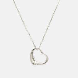 Pre Owned Tiffany & Co. Elsa Peretti Open Heart Sterling Silver Necklace